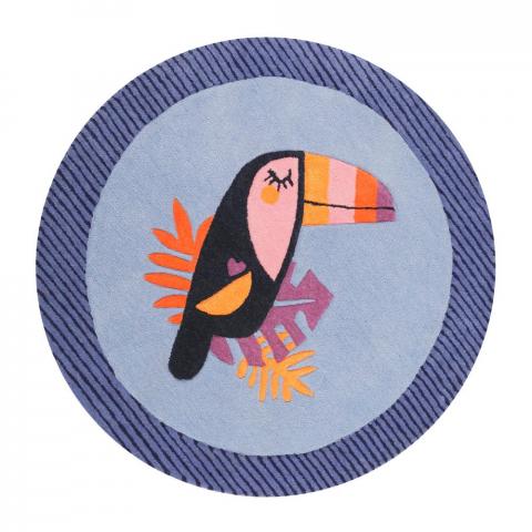 E-Toucan Kids Round Circle Rugs 4373 01 by Esprit in Blue