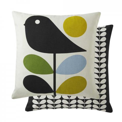 Early Bird Cotton Cushion in Duck Egg Blue by Orla Kiely