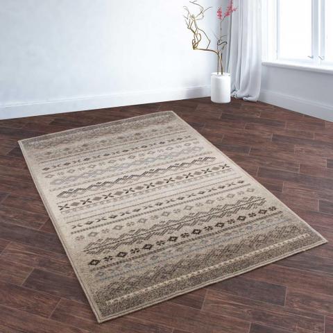 Eco Arran Rugs in Beige Grey and Blue