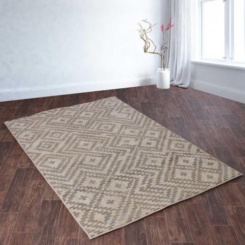 Eco Maze Rugs in Beige and Grey