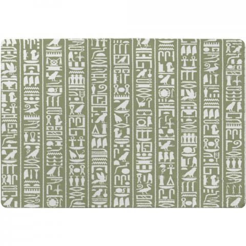 Egyptian Hieroglyphic Decorative Background Designer Rug - Green / 150cm