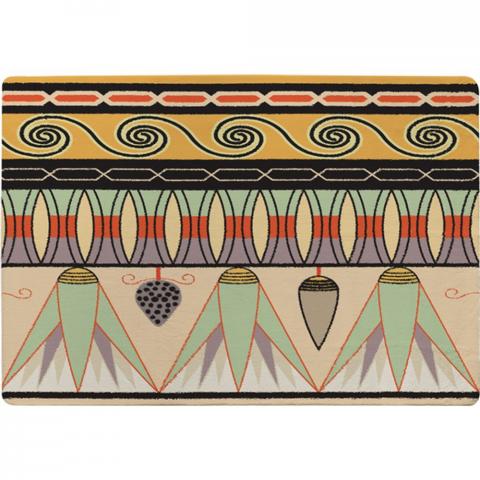 Egyptian Pattern Designer Rug - Orange / 150cm