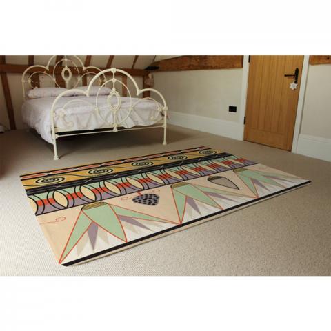 Egyptian Pattern Designer Rug - Orange / 230cm