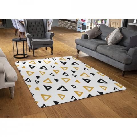 Egyptian Pyramids Designer Rug - White / 110cm