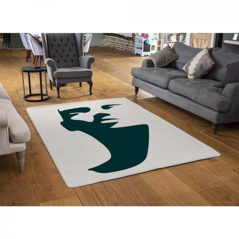 Elegant Silhouette Designer Rug - Yellow / 110cm