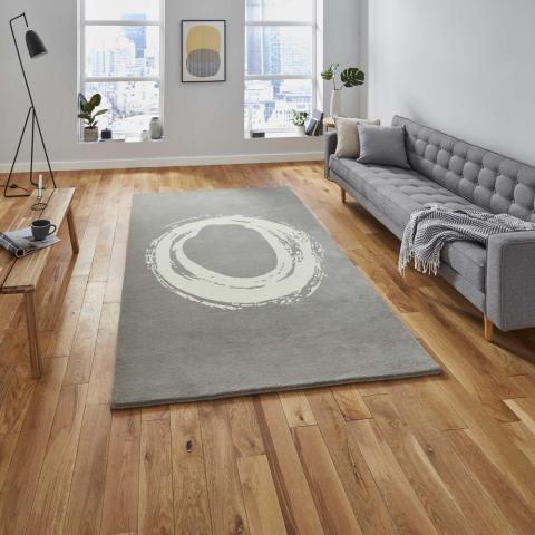 Elements EL1095 Hand Made Wool Rugs in Grey