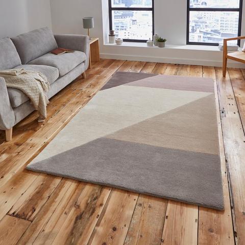 Elements EL83 Beige/Peach Wool Rug 