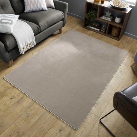 Emelia Faux Fur Bergen Rug in Mink Brown