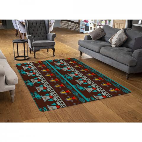 Ethnic Silhouettes Designer Rug - Brown / 110cm