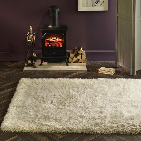 Extravagance Shaggy Rugs in Ivory