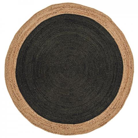 Faro Circular Jute Rugs in Charcoal