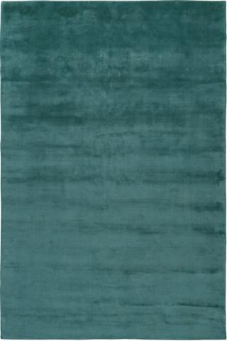 Farrow & Ball Leighton Teal Cut and Loop Stripe 2.74x1.83m/9'x6' Teal Plain Wool rug by The Rug Company, Handloomed Tibetan wool