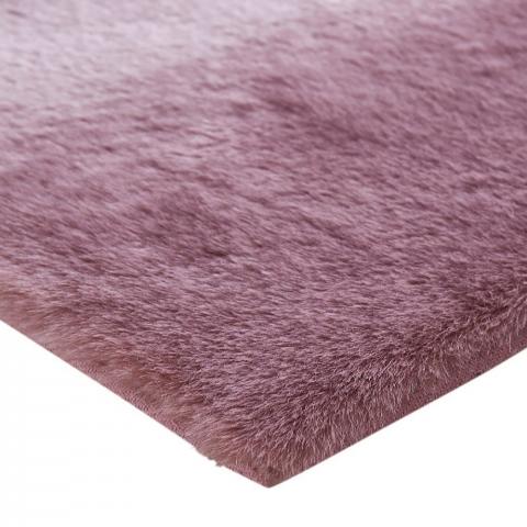 Faux Fox Fur Rug - Rose