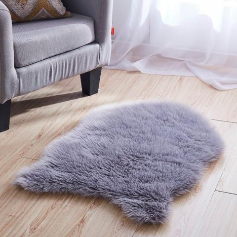 Faux Fur Rug - Silver