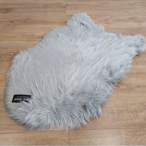 Faux Rabbit Fur Rug - Coal