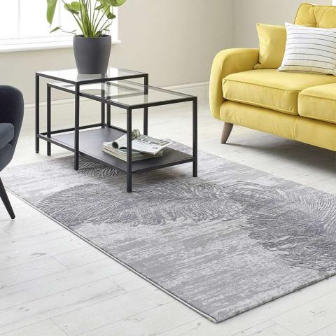 Feather Design Rug Grey High Rise 6520A 