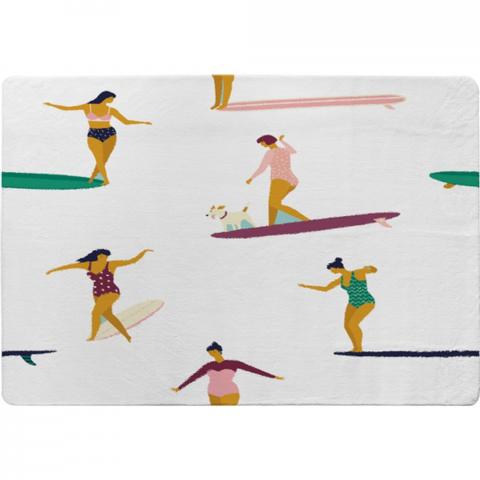 Female Surfers Designer Rug - White / 150cm