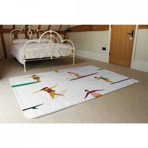 Female Surfers Designer Rug - White / 230cm