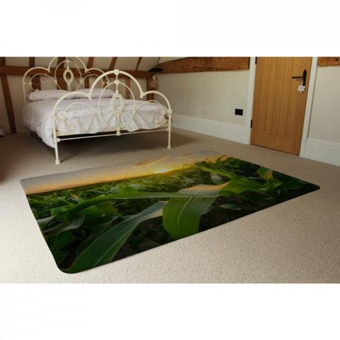 Field At Sunset Designer Rug Designer Rug - Green / 230cm