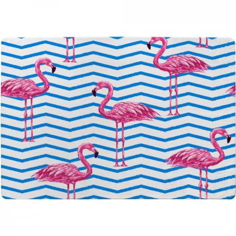 Flamingo  Blue Geometric Lines Designer Rug - Pink / 200cm