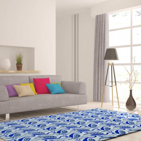 Flamingo Rugs in Blue