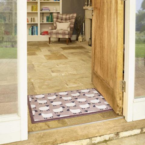 Flock Sheep Doormats in Natural beige by Turtlemat