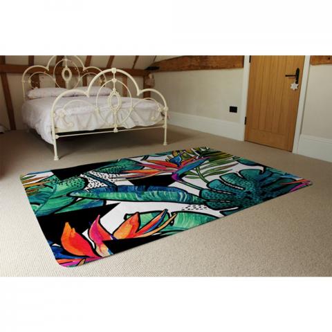 Flowers With Contour Designer Rug - Blue / 230cm