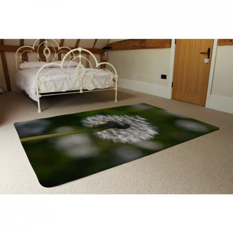 Fluffy Flower Designer Rug - Green / 230cm