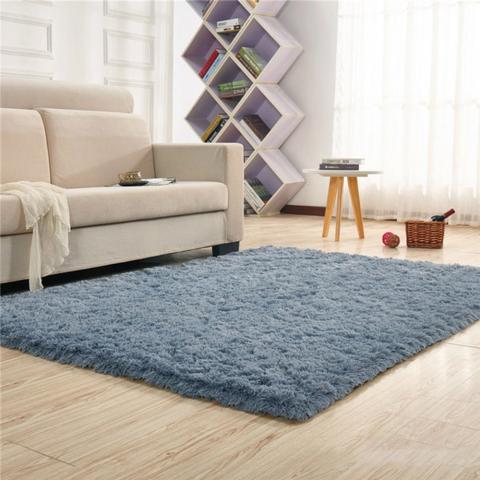 Fluffy Plush Carpet Non-Slip Area Rug for Living Room - Grey / 140cm / 70cm