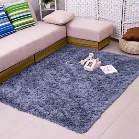 Fluffy Shaggy Area Rug - Dark Grey / 750G