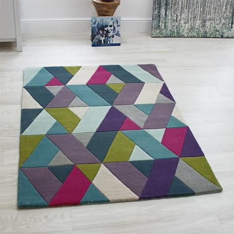 Funk Chevron Blue Green Rug 