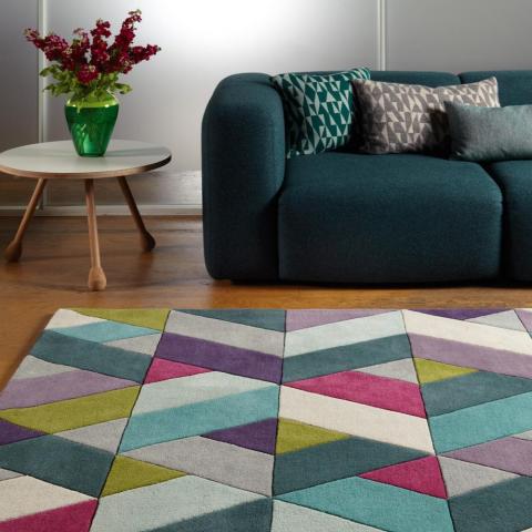 Funk Chevron Rugs in Blue and Green