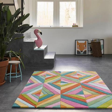 Funky Kaleidoscope Kids Rugs 4327 02 in Multi