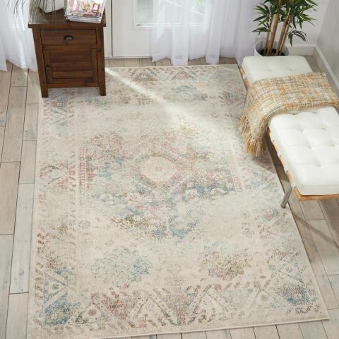 Fusion Rugs FSS11 in Cream and Multi by Nourison