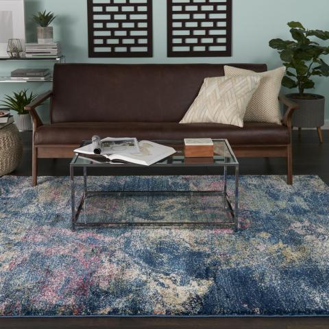 Fusion Rugs FSS17 in Blue and Multi by Nourison