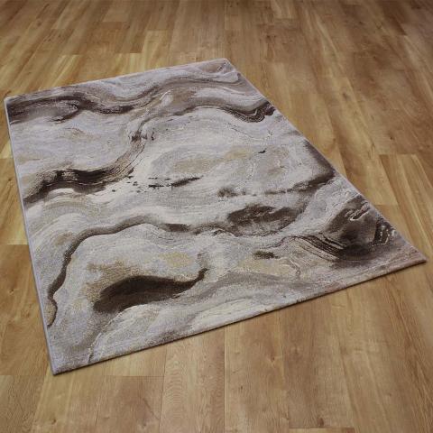 Galleria Beige Brown Wave Rug 6282 