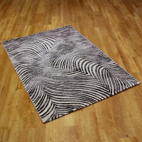 Galleria Zebra Rug Black White Grey Rug 