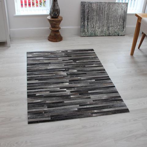 Gaucho Stripe Rugs Dark Grey 