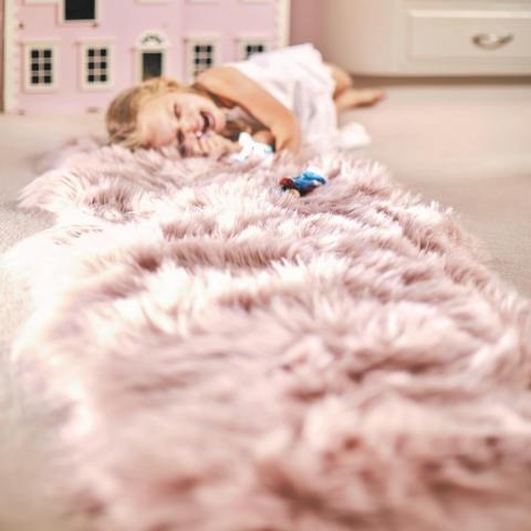 Genuine Sheepskin Rugs in Adobe Rose