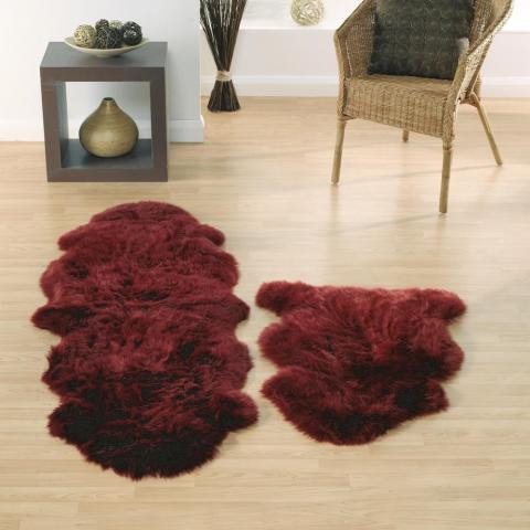 Genuine Sheepskin Rugs in Berry