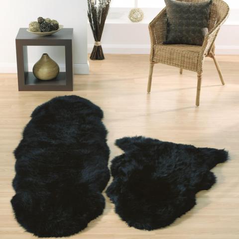 Genuine Sheepskin Rugs in Black