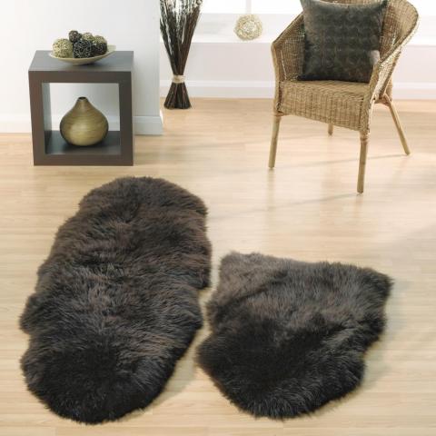 Genuine Sheepskin Rugs in Chocolate