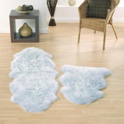 Genuine Sheepskin Rugs in Duck Egg