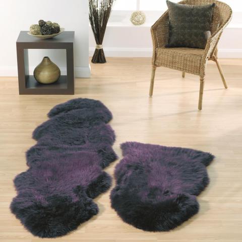 Genuine Sheepskin Rugs in Plum