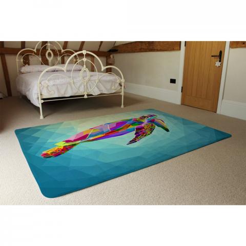 Geometric Blue Water Ocean Designer Rug - Blue / 230cm