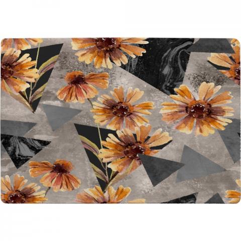 Geometric Floral Shapes Designer Rug - Orange / 200cm