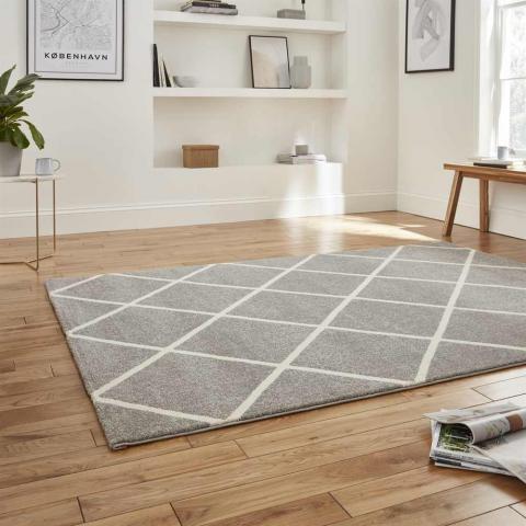 Geometric Rug Brooklyn BRK35 Grey Cream 