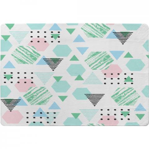 Geometric Shapes Designer Rug - Blue / 200cm