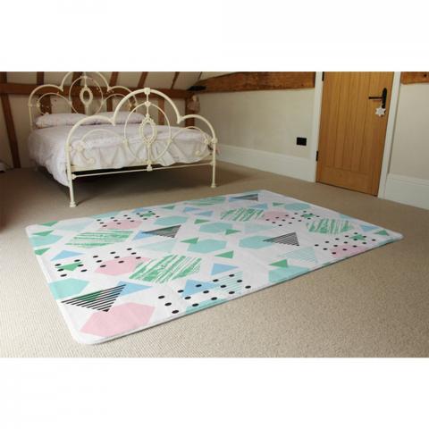 Geometric Shapes Designer Rug - Blue / 230cm