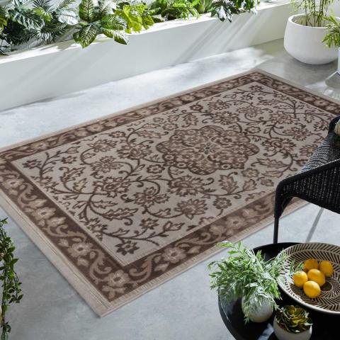 Gioradano Traditional Blue Outdoor Indoor Flatweave Rug